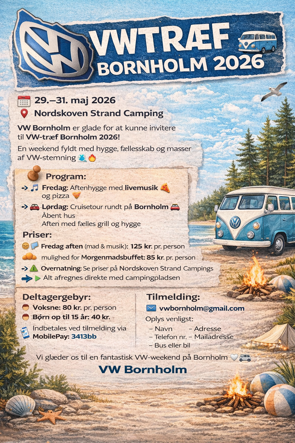 VW TRÆF Bornholm 2026 på Nordskoven Camping